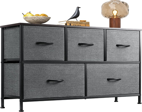 5 Drawer Fabric Dresser Organizer For Bedroom Storage