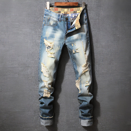 Carmine Juneberry UrbanRip™ Hong Kong Style Ripped Jeans pants with distressed detailing and casual fit.