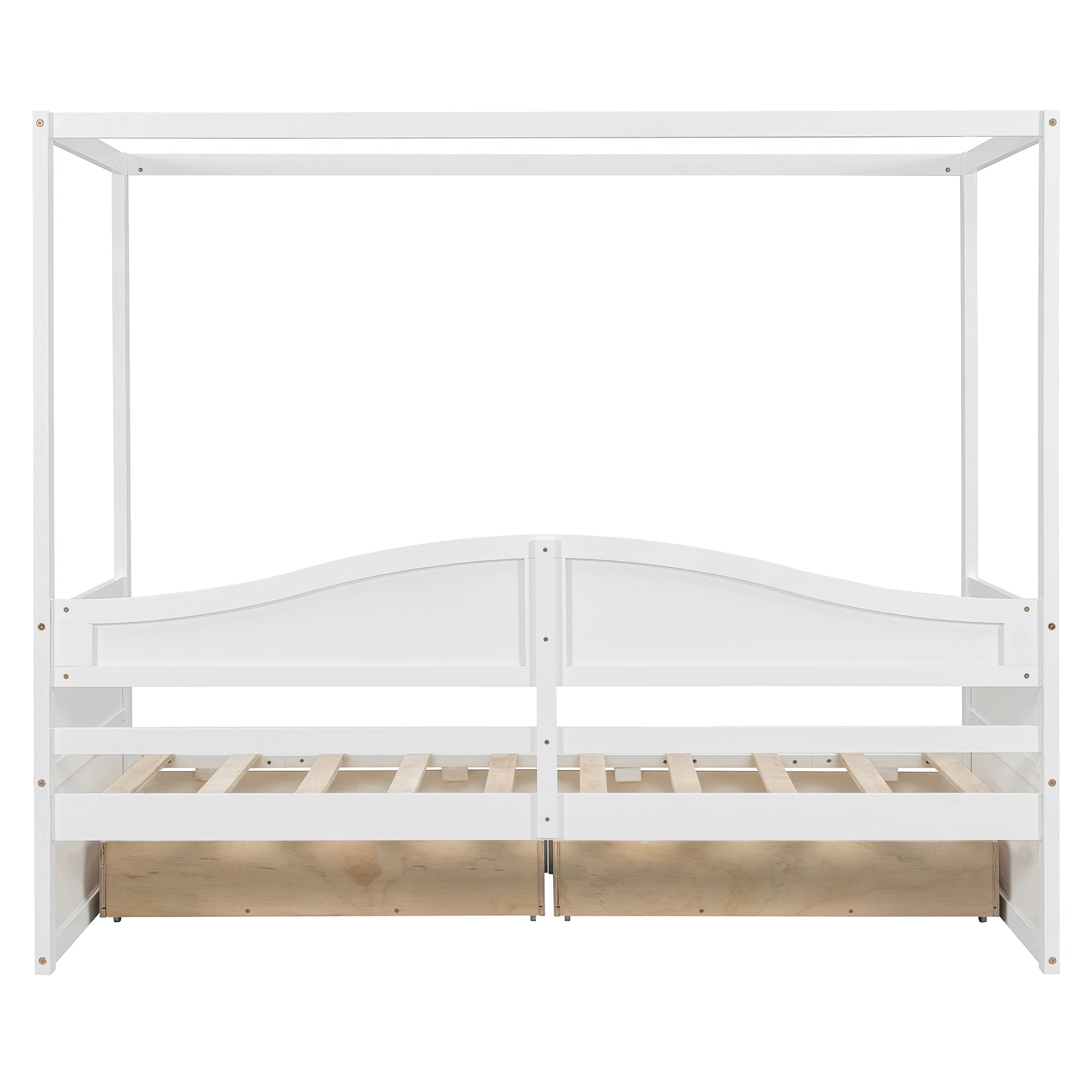 Twin Size Canopy Day Bed with 2 Drawers, Canopy Bed Frame for Bedroom