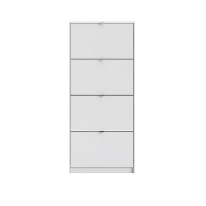 Bright white 4-drawer shoe cabinet by Start2Finish with sleek design and ample storage for organized footwear.