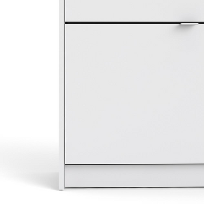 Bright white 4-drawer shoe cabinet by Start2Finish with sleek design and ample storage for organizing footwear.