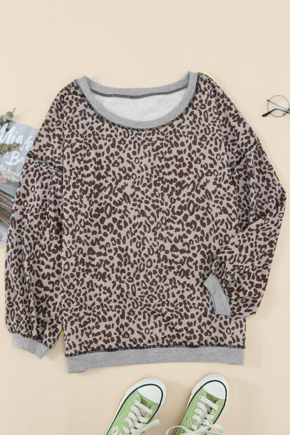 Lantern Sleeve Knitted Sweatshirt