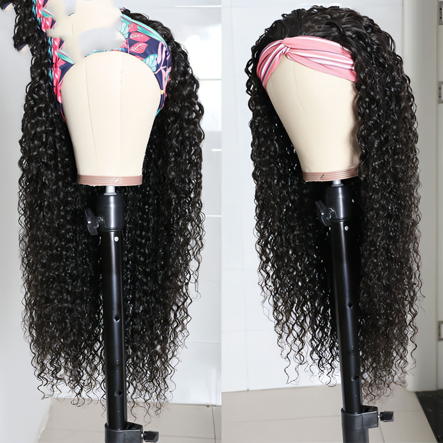 LuxeWave Full Mechanism Hair Band Wig Headgear Real Hair