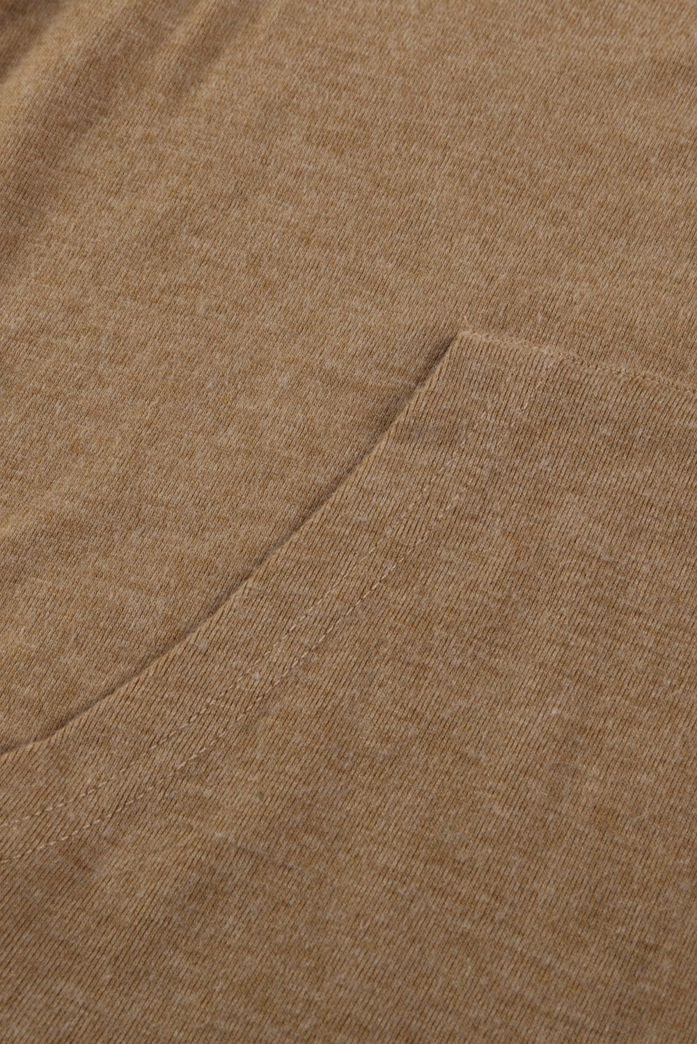 Spliced Sleeve Khaki Hoodie with Pocket