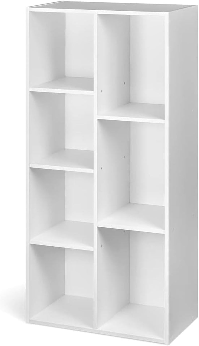 White 7 Cube Organizer Bookcase Storage Shelves Unit