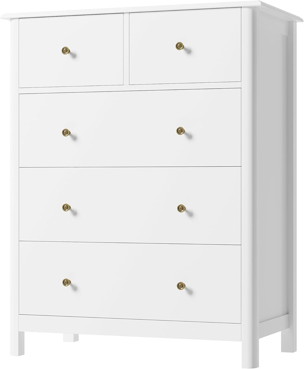 White Five Drawer Dresser For Bedroom Organization