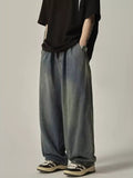 Men's Plus Size Vintage Wash Wide Leg Jeans