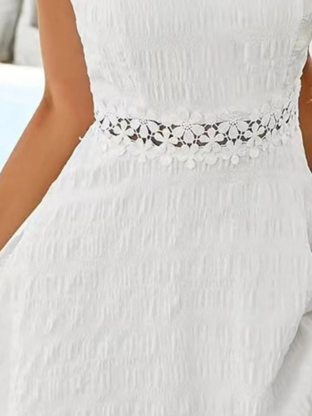 Lace Detail V-Neck Mini Cami Dress