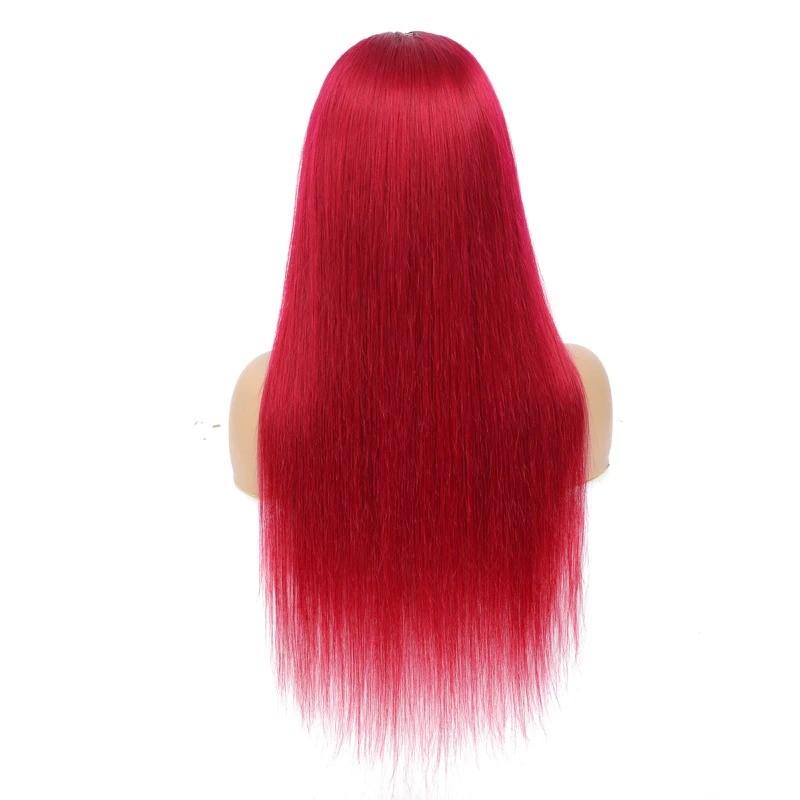 Burgundy Headband Straight Human Hair Wig 