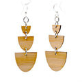 Stacked Half Stone Bamboo Earrings #990