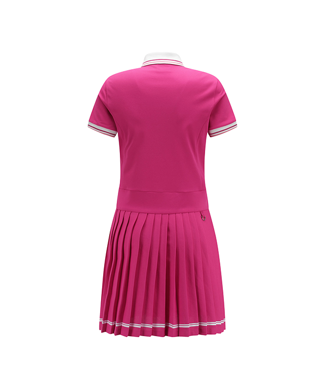 ANEW Golf: Women Pleated Skirt Pique Dress - Hot Pink