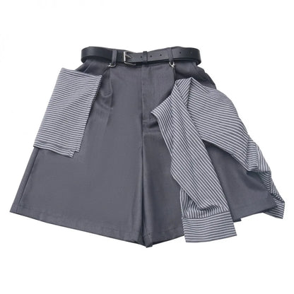 Neutral Design Vest Hooded Jacket Apricot Gray Casual Suit Summer Daily Versatile Casual Hooded Short-sleeved Jacket Shorts Suit