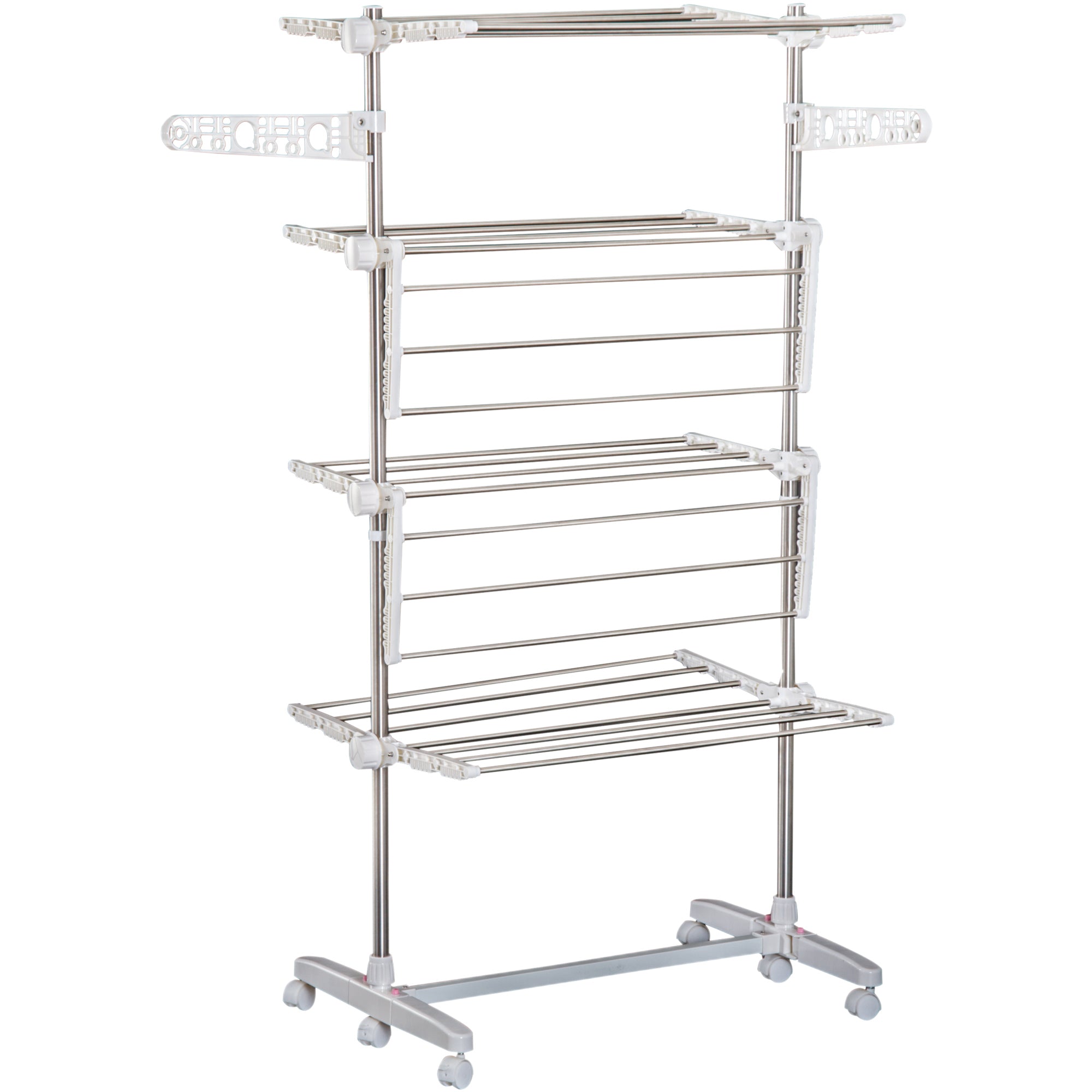 HOMCOM 4 Layers Folding Laundry Rack Stand Dryer Storage Towel Rack