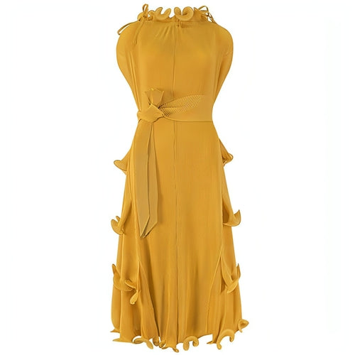 A1. Autumn Short Sleeve Pleated Design Affordable Luxury Fashion