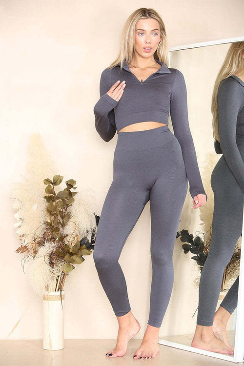 Carmine Juneberry ZipForm Gym Lounge Set Haute Edition 25 leggings in stylish, comfortable athletic wear with a sleek fit.