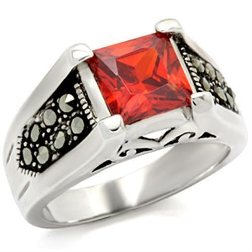 9X019 - Antique Tone 925 Sterling Silver Ring with AAA Grade CZ  in