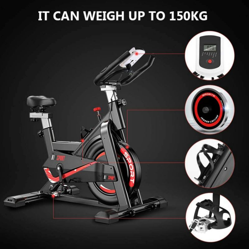 Bicicleta Spinning Estática para Interior con Monitor de Ritmo