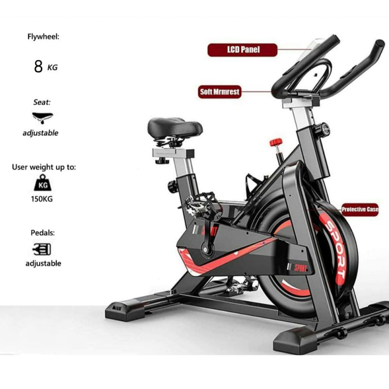 Bicicleta Spinning Estática para Interior con Monitor de Ritmo