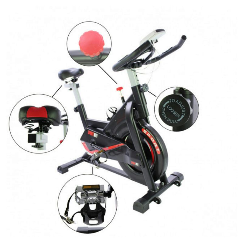 Bicicleta Spinning Estática para Interior con Monitor de Ritmo