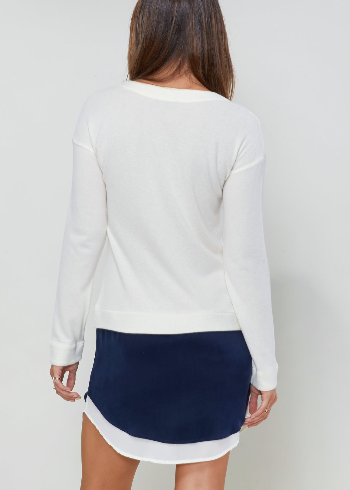 Women Twofer Pullover Sweater Dress