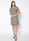 Women's Flower Embossed Shift Dress