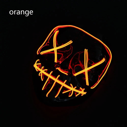 White Eucalyptus Halloween LED pet mask with glowing eyes and spooky design for pets, perfect for Halloween costumes.