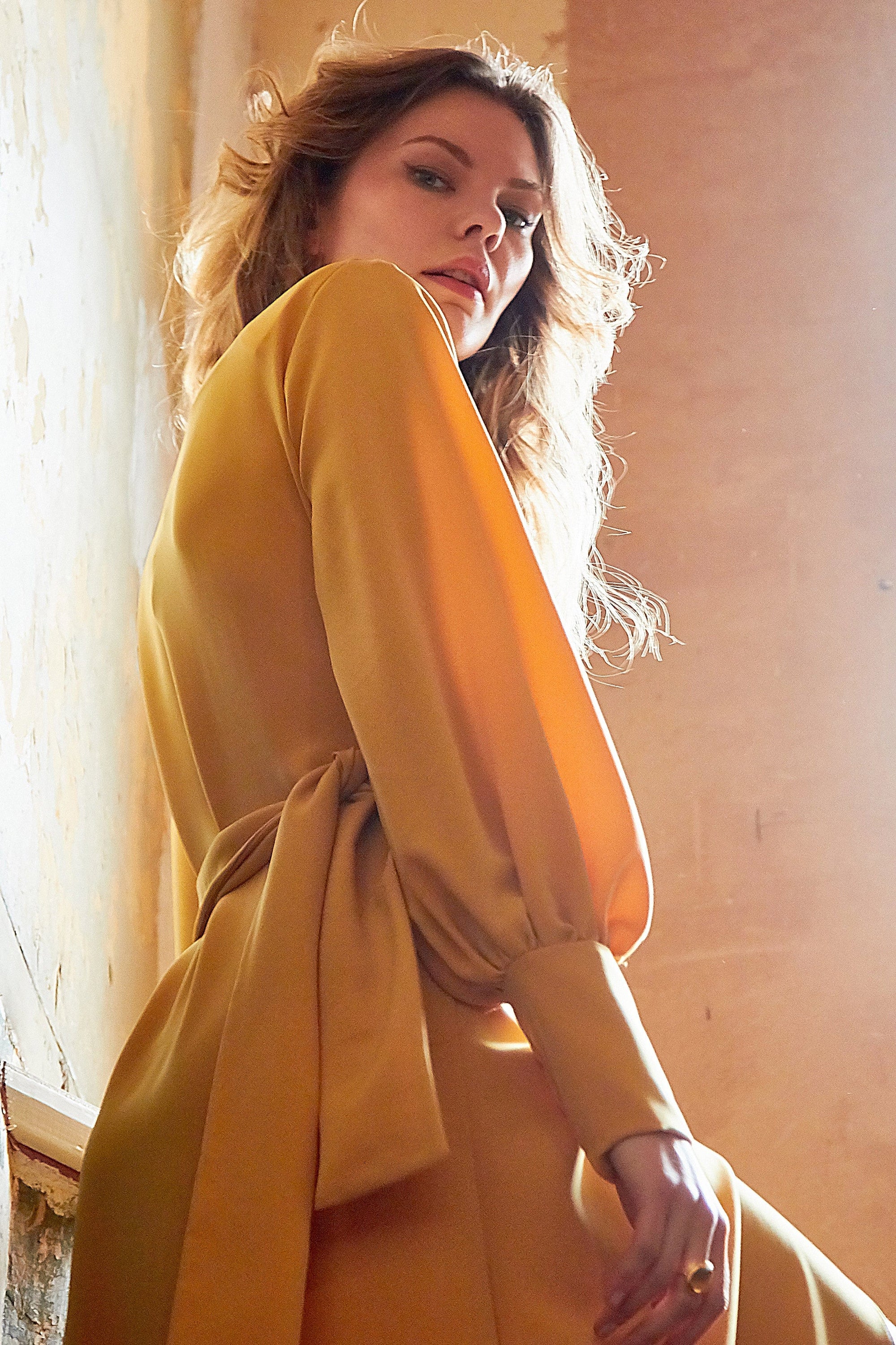 Mustard Wrap Maxi Dress
