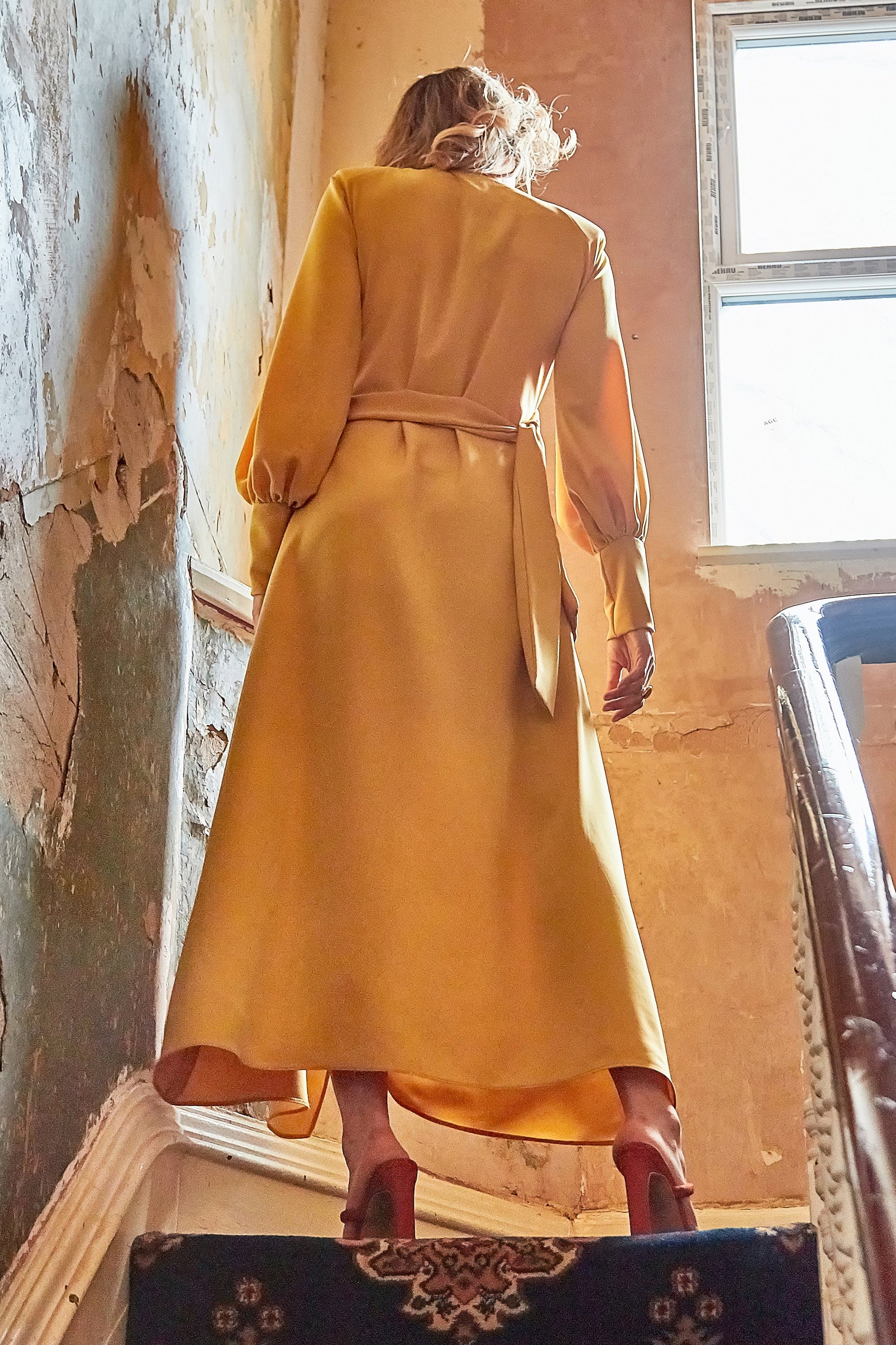 Mustard Wrap Maxi Dress