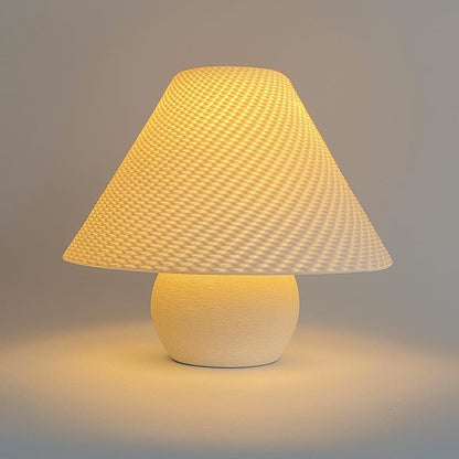 Azure Pontus Aurora Weave portable table lamp with woven fabric shade, ideal for cozy lighting in living spaces.