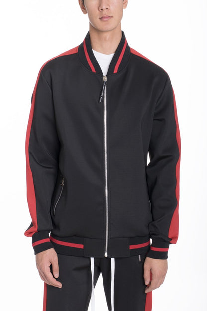 Lime Milo heavy weight solid track jacket for activewear, featuring a sleek design and comfortable fit.