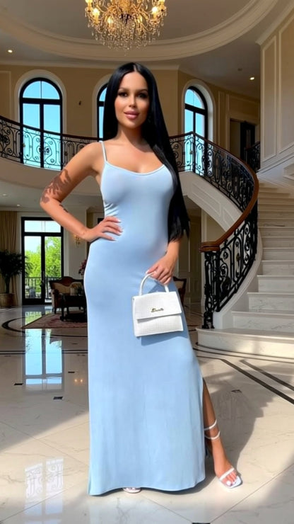 CAMI STRAP THIGH SPLIT MAXI DRESS