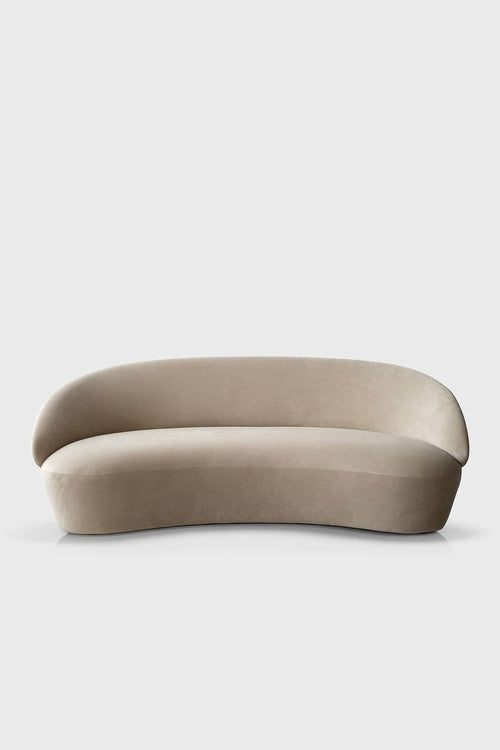 Beige Naïve Sofa by Aquamarine Poppy showcasing clean lines and plush upholstery in a modern furniture design.