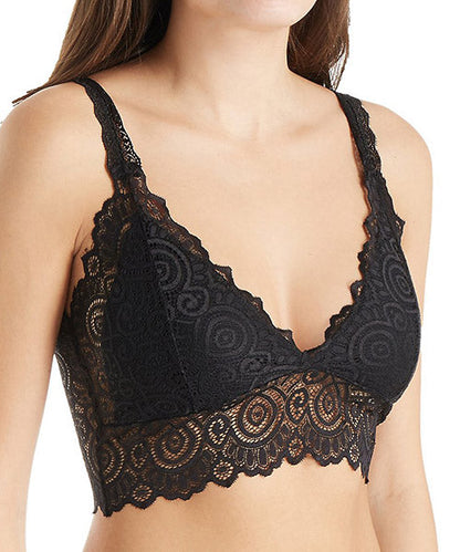 Black lace V-neck bralette from Melanter, featuring delicate lace details and a comfortable fit, ideal for lingerie and underwear.