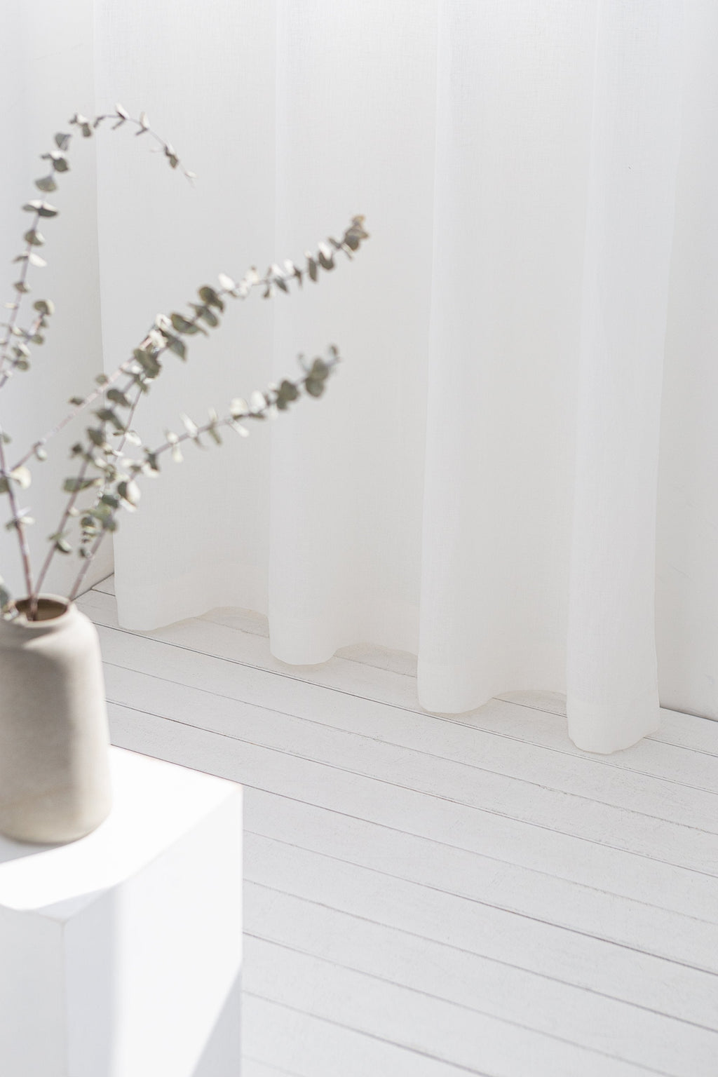Light Grey linen curtain with grommets