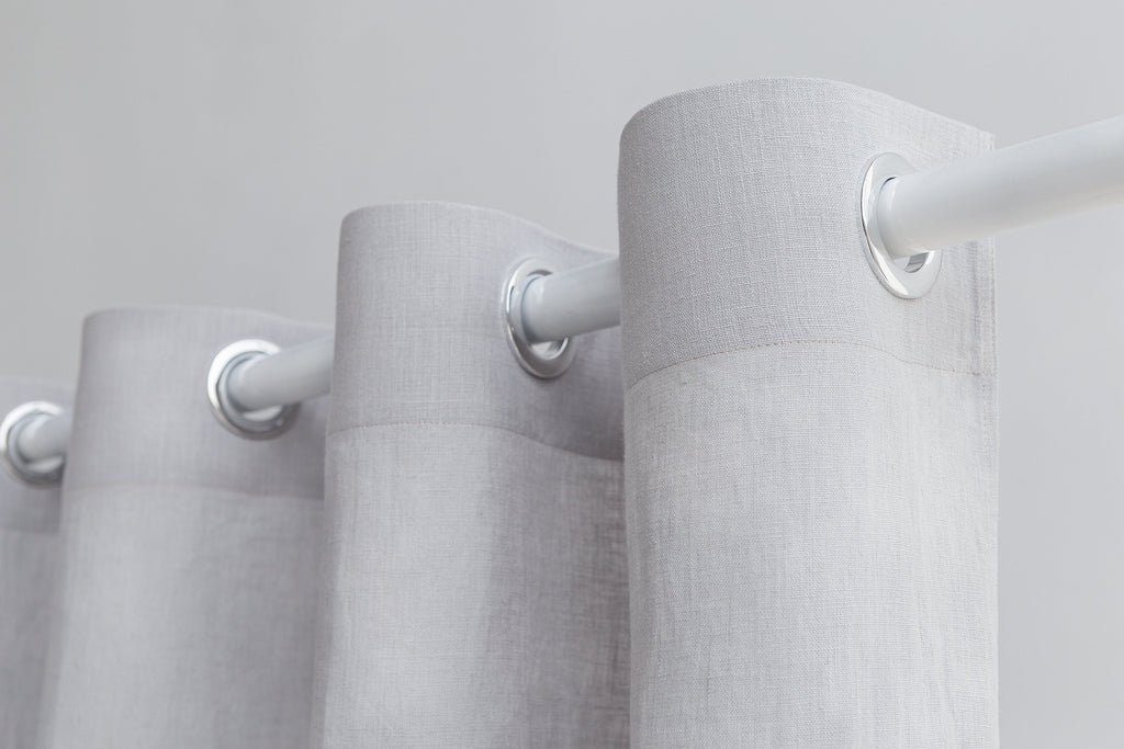 Light Grey linen curtain with grommets