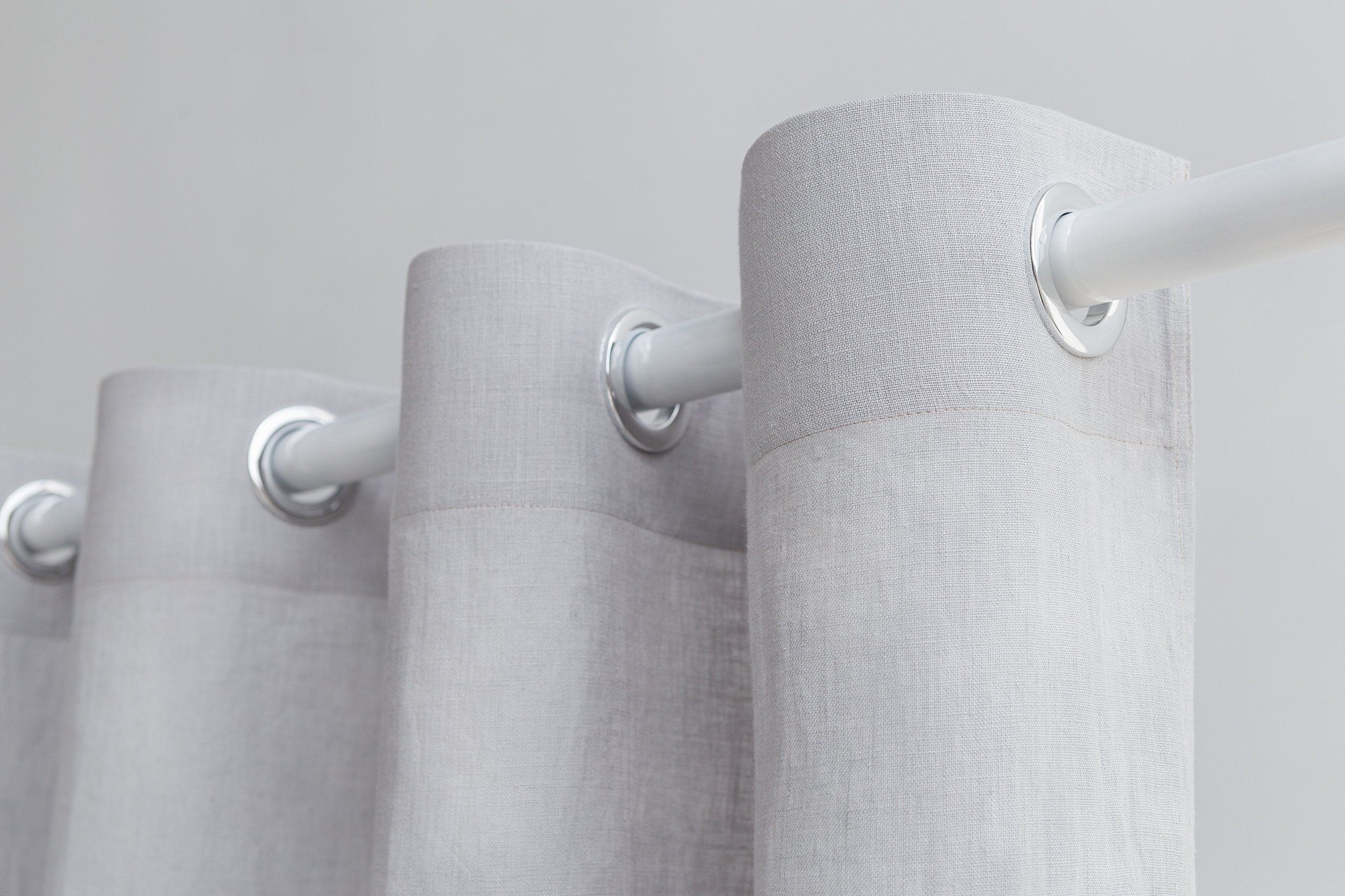 Light Grey linen curtain with grommets