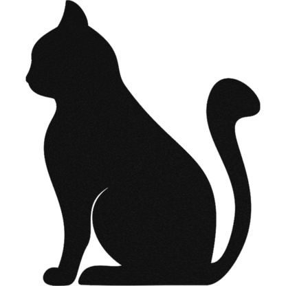 Metal wall art featuring a cat design with a chair, crafted by Malachite in steel for modern home decor.