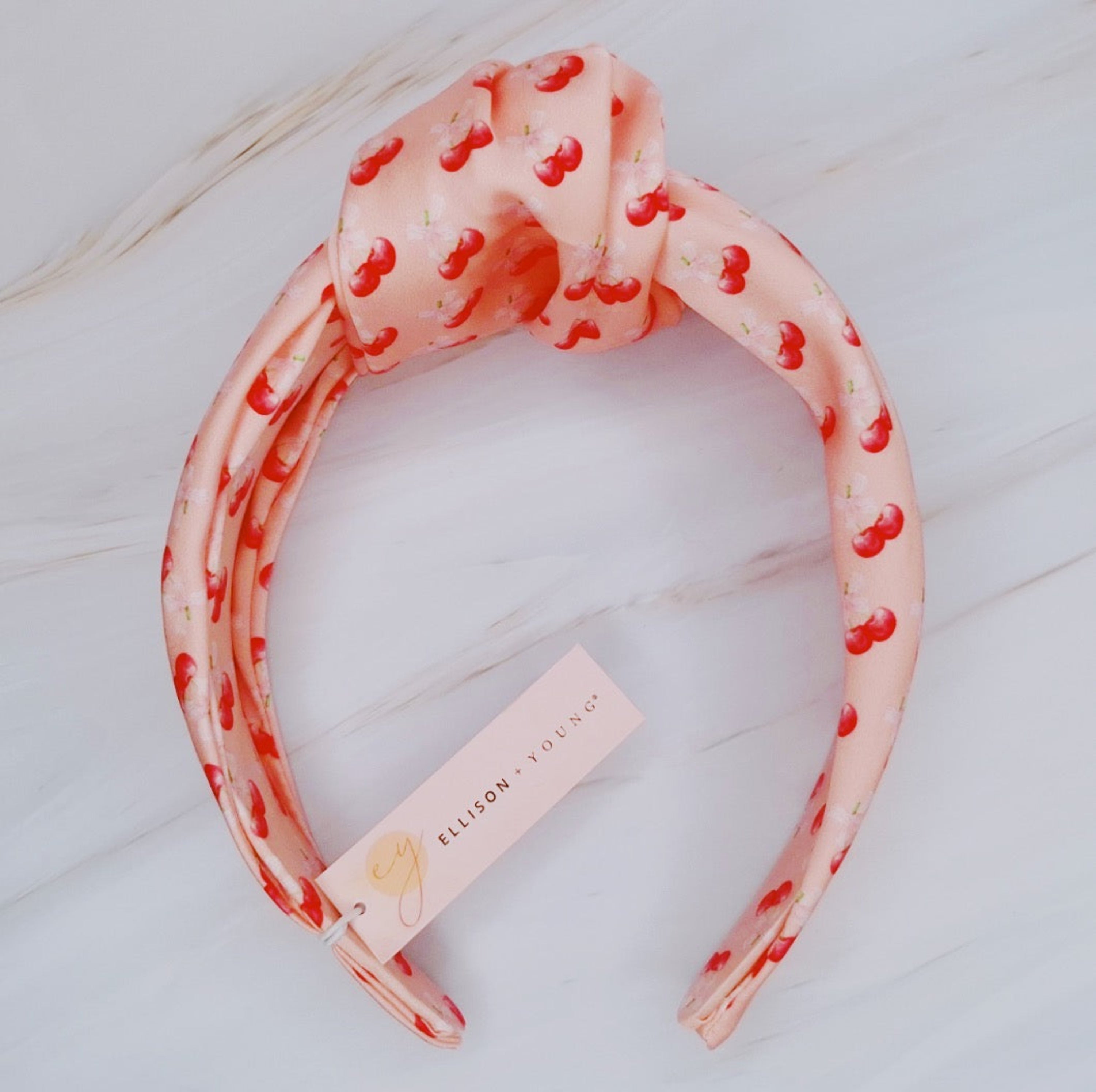 Cherries And Bows Satin Headband