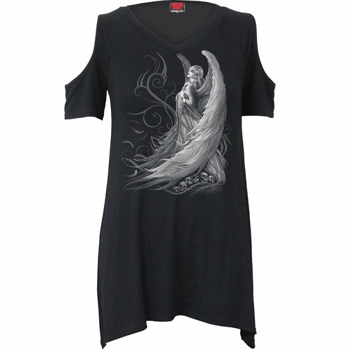 CAPTIVE SPIRITS - Cold Shoulder Goth Bottom Top