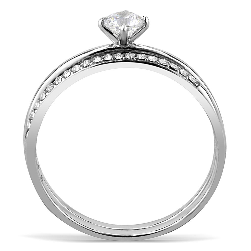 DA026 - High polished (no plating) Stainless Steel Ring with AAA Grade