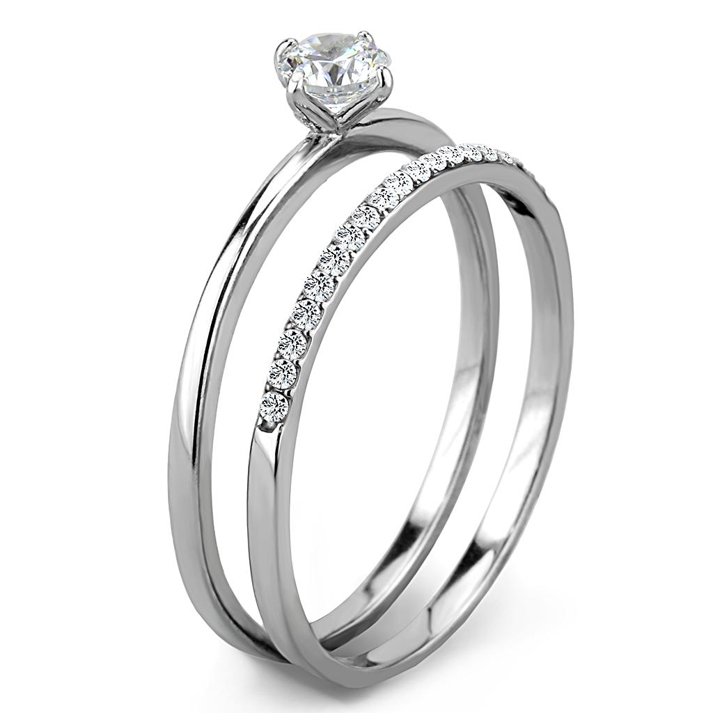 DA026 - High polished (no plating) Stainless Steel Ring with AAA Grade