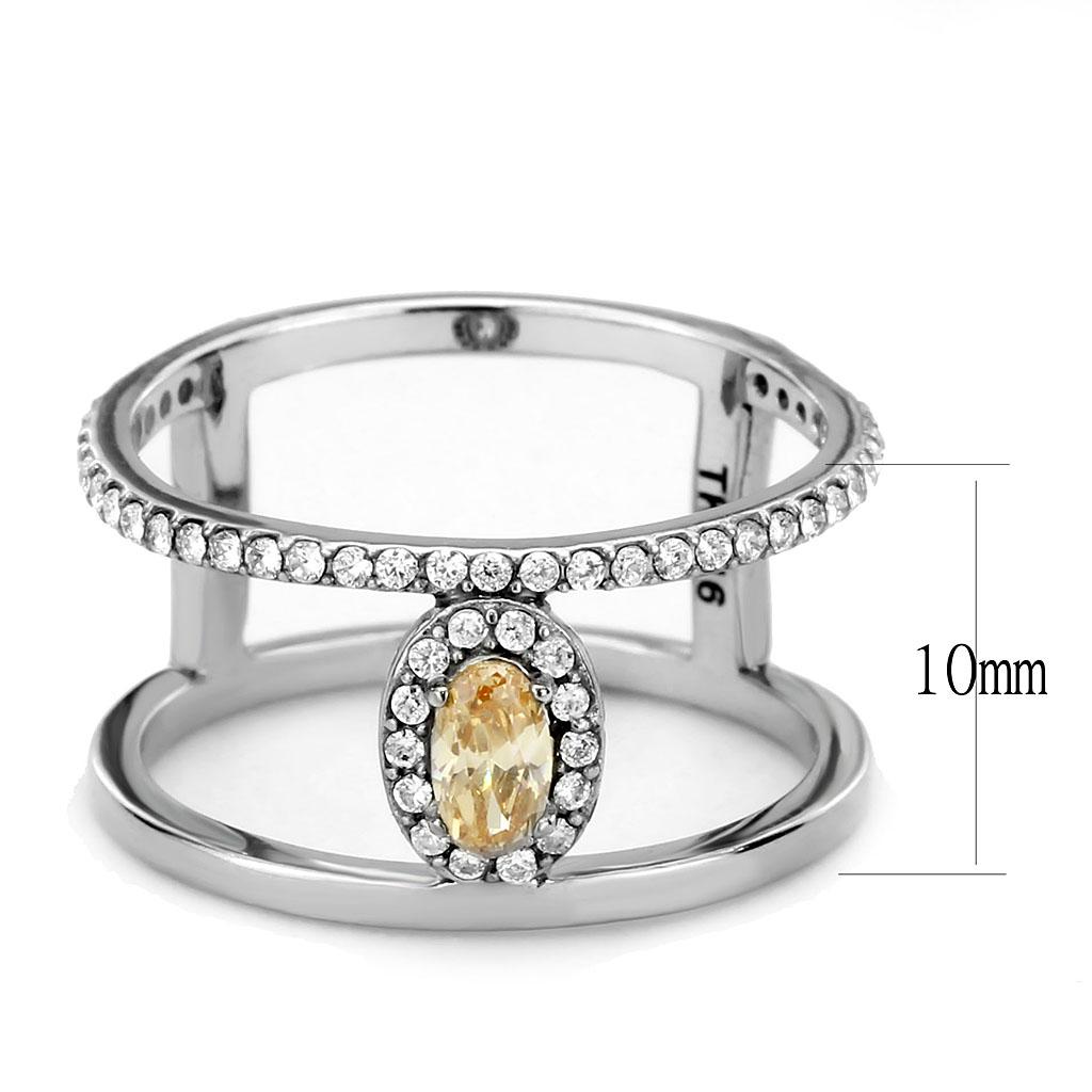 DA352 - High polished (no plating) Stainless Steel Ring with AAA Grade