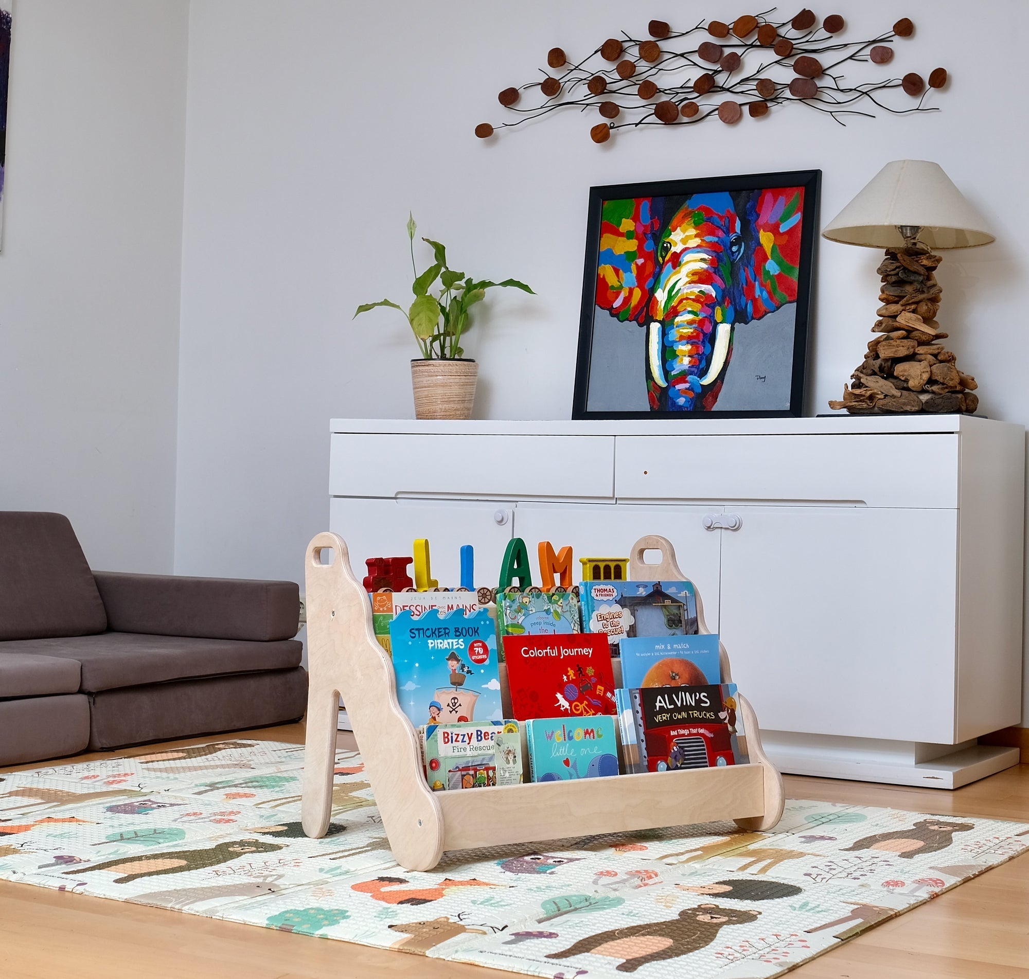 Seatable Wooden Bookshelf / Small-Medium-Large Size