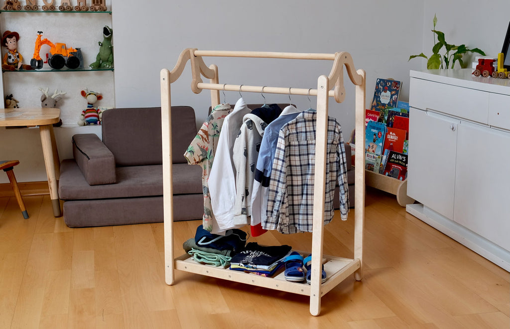 Wooden Kids Clothing Rack