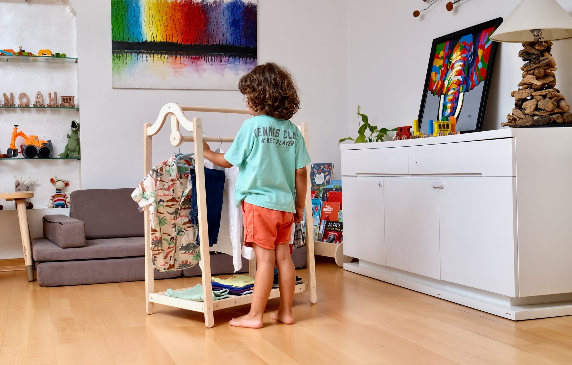 Wooden Kids Clothing Rack