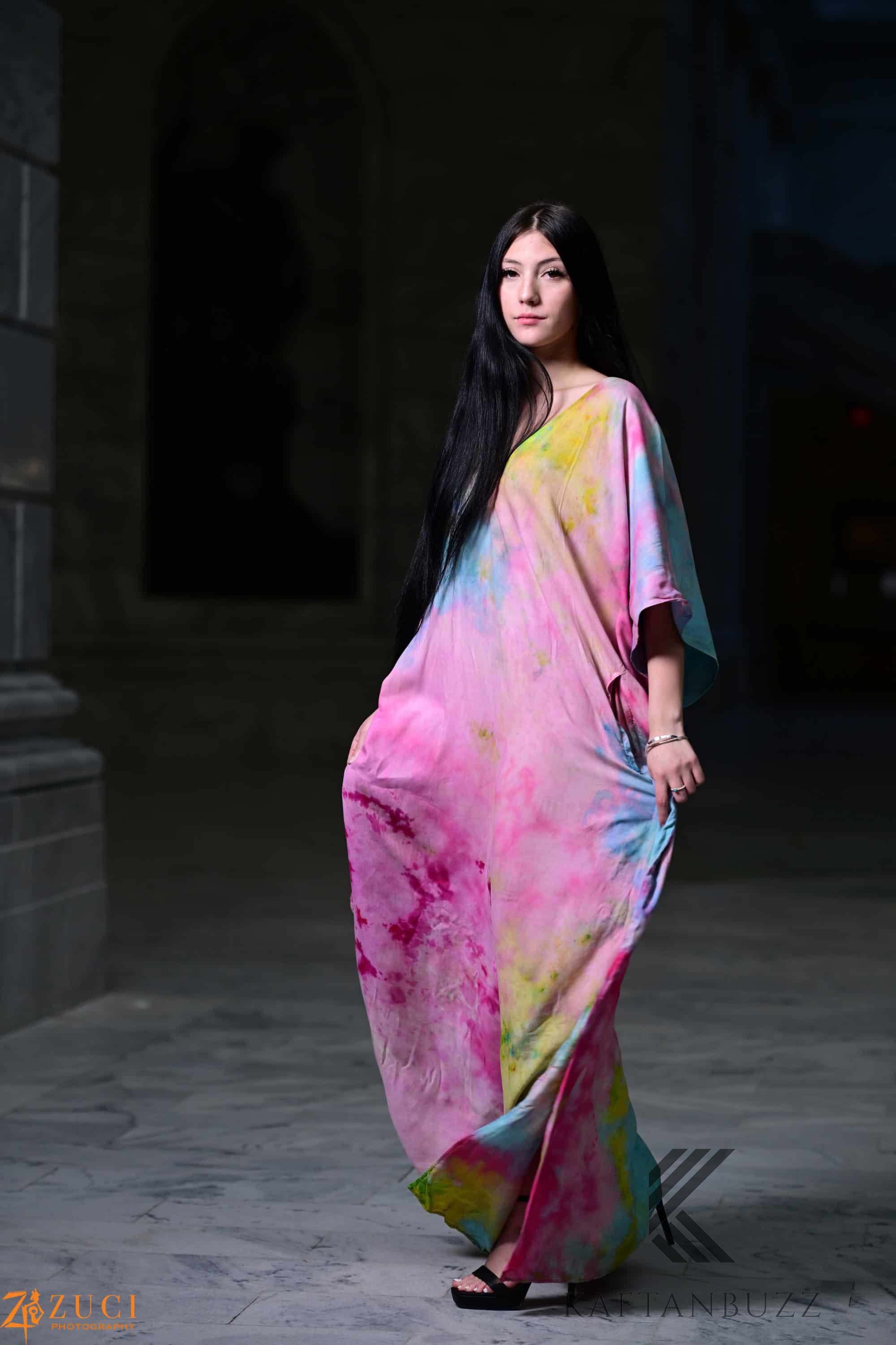 Dreamy Watercolor Kaftan – Light & Soft, Fairytale-Inspired Colors,