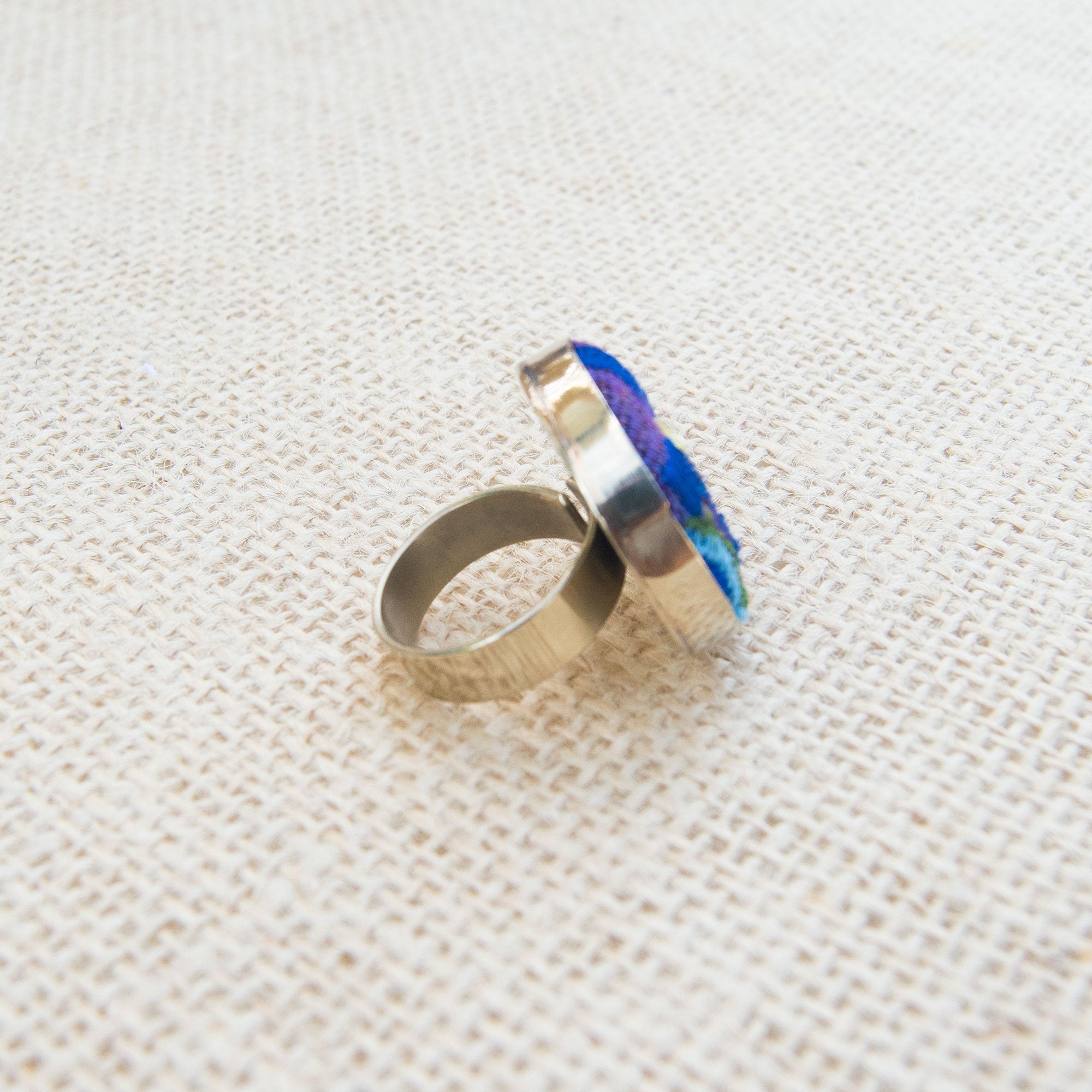 Textile Flower Mexican Ring