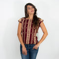 Panthelo, Handmade Huipil in Burgundy