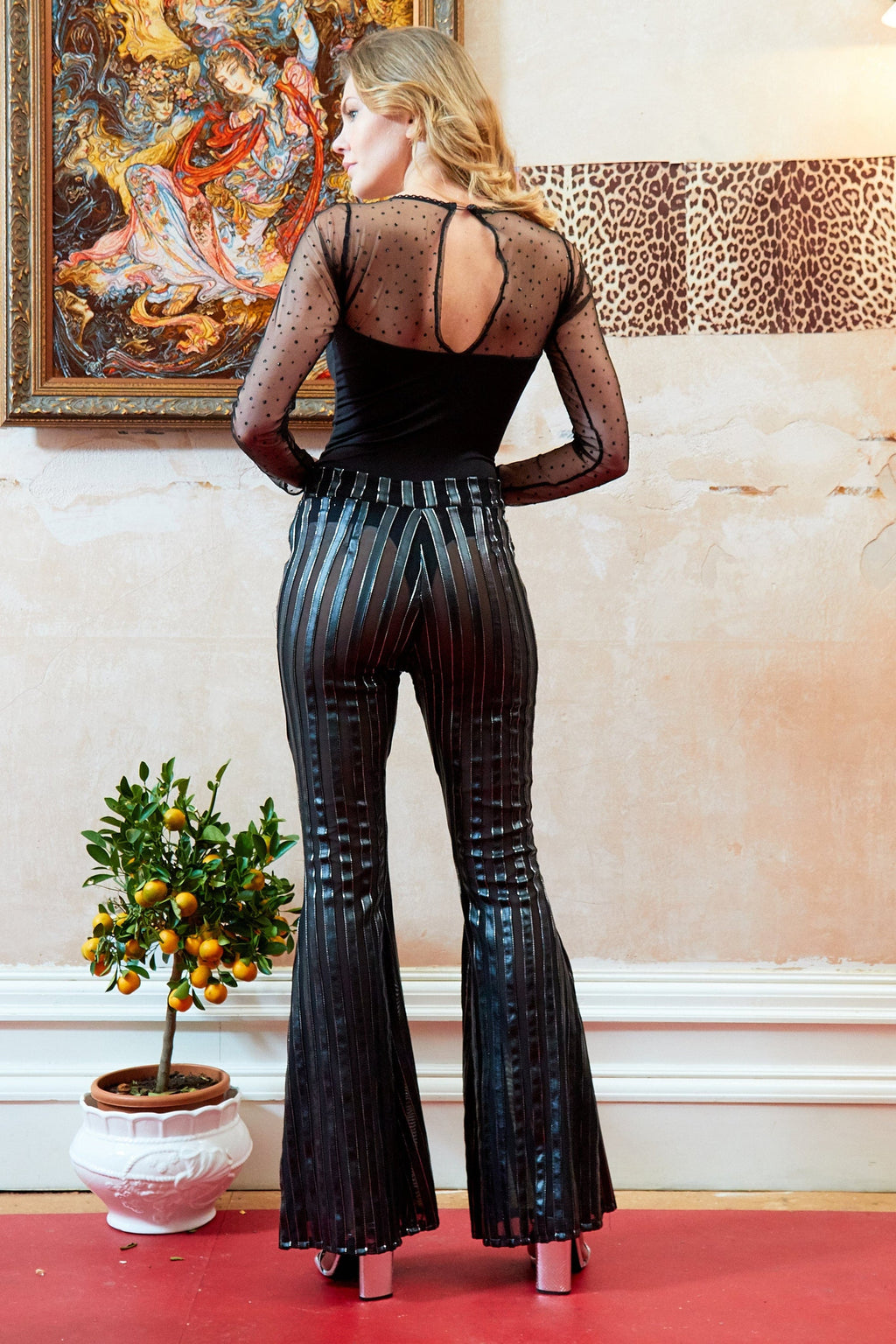 Long-Sleeve Mesh Bodysuit