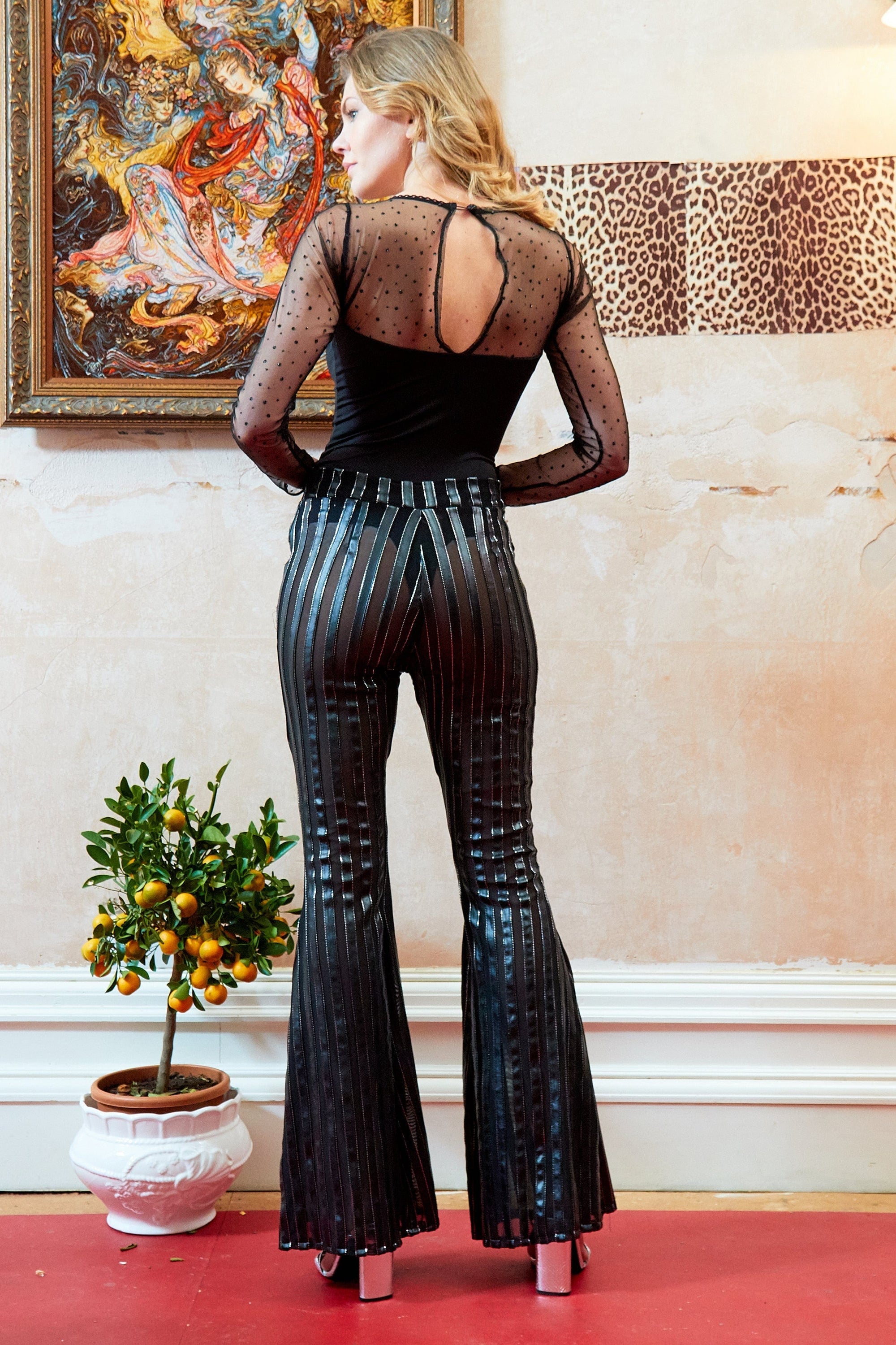 Long-Sleeve Mesh Bodysuit